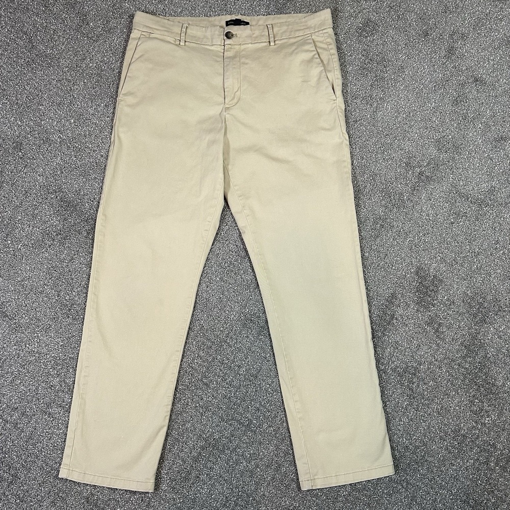Banana Republic Men's Chino Pants 36x32 Khaki Beige Stretch Flat Front